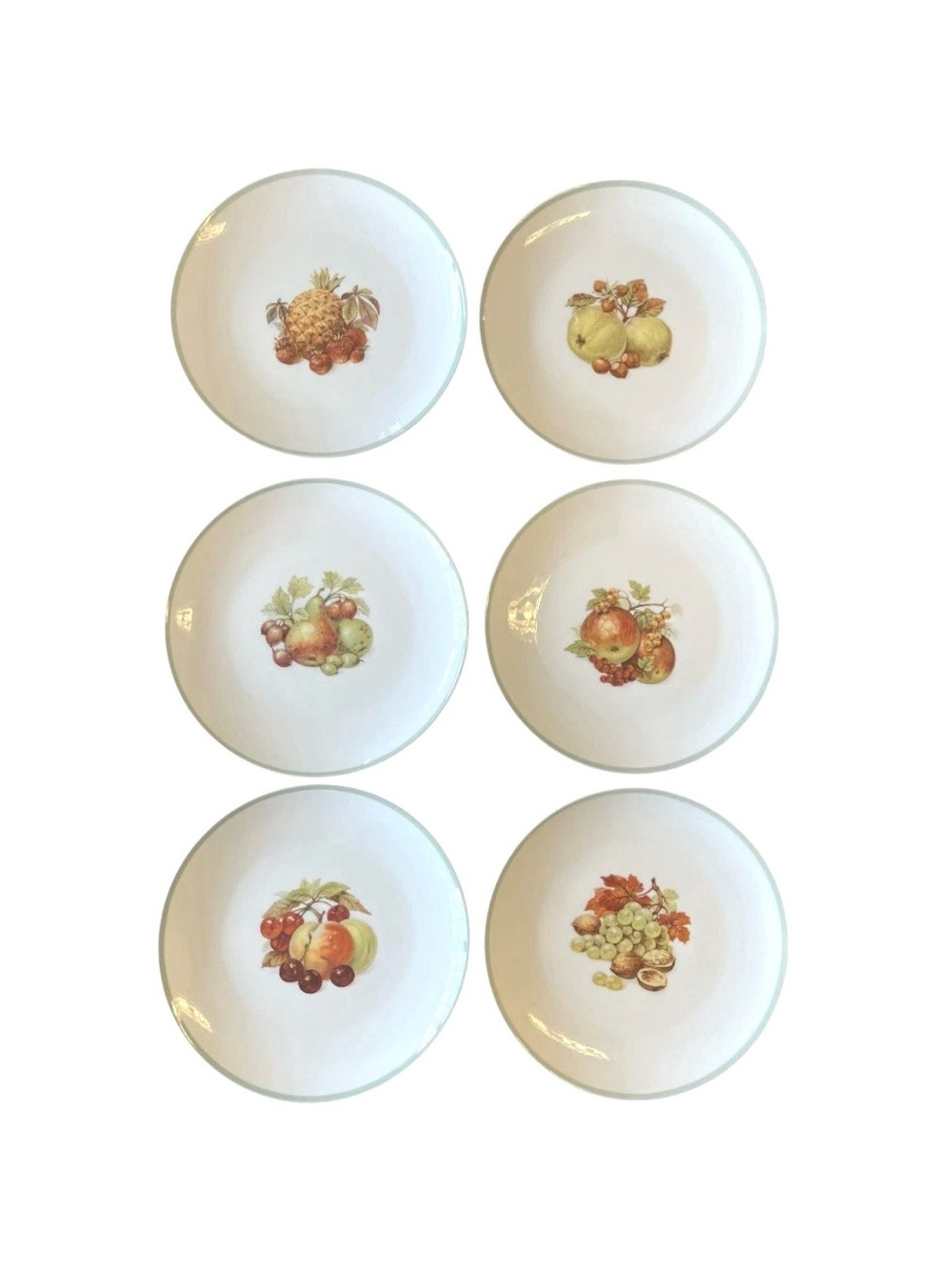 Furstenberg Germany Salad Dessert Plates Fruit Harvest 6 Pc 7.75 Inch Vintage